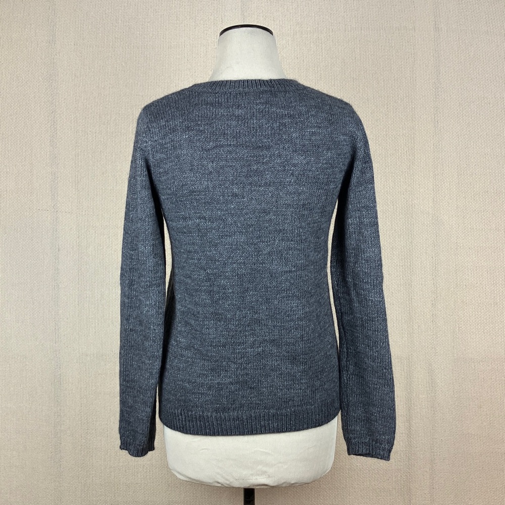 Garnet Hill Polar Bear Wool Alpaca Blend Sweater Gray - Picture 5 of 12